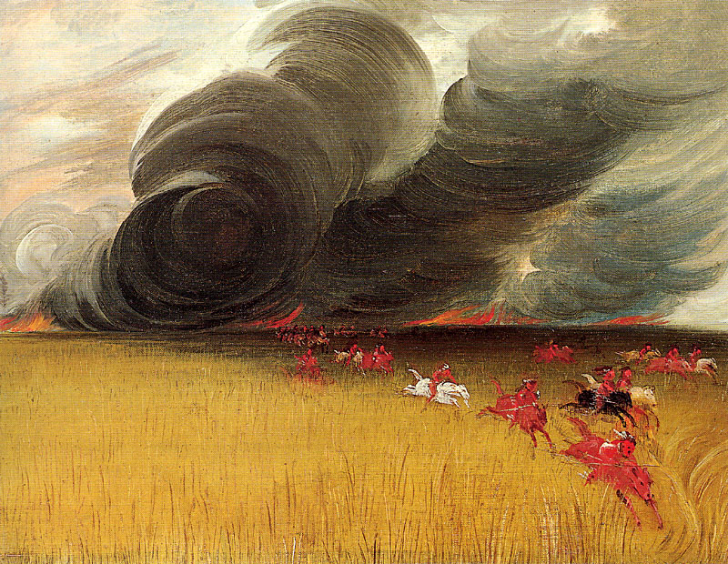 Prairie Meadow Burning by George Caitlin via geospectra.net